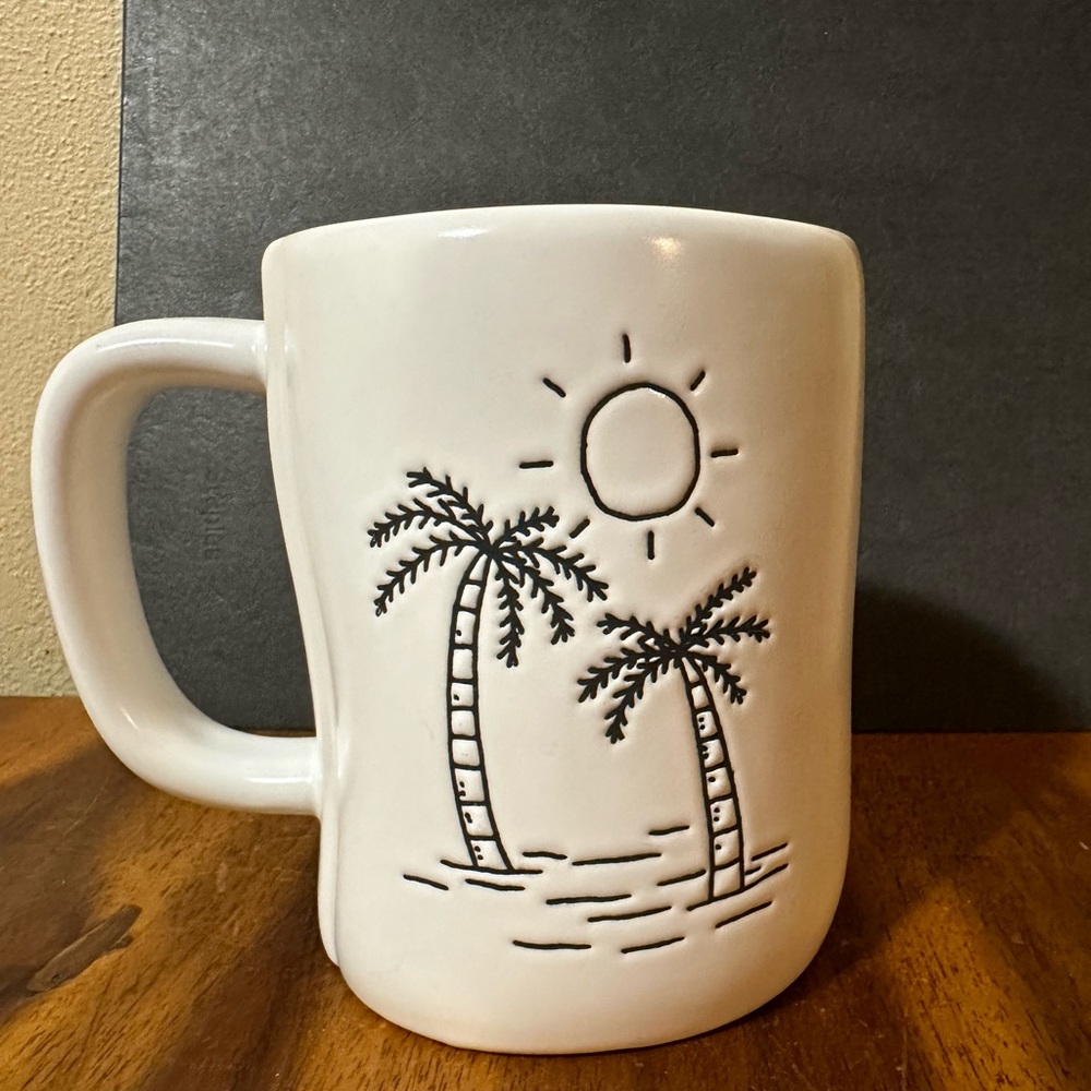 Rae Dunn Artisan Collection LA Ceramic Coffee Cup Mug Yellow Interior
